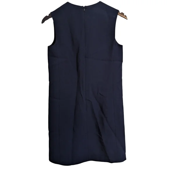 Judith & Charles Navy Triacetate V-Neck Shift Mini Dress NWT Size 0